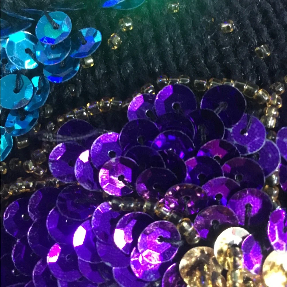 🌸 See New Listing 🌺  Sequin Sweater Vintage  Holiday Bead Oversize S  Small - Picture 14 of 14